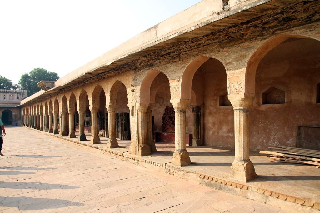 Chand Baori’s deep stepped water court and stone galleries at Abhaneri.